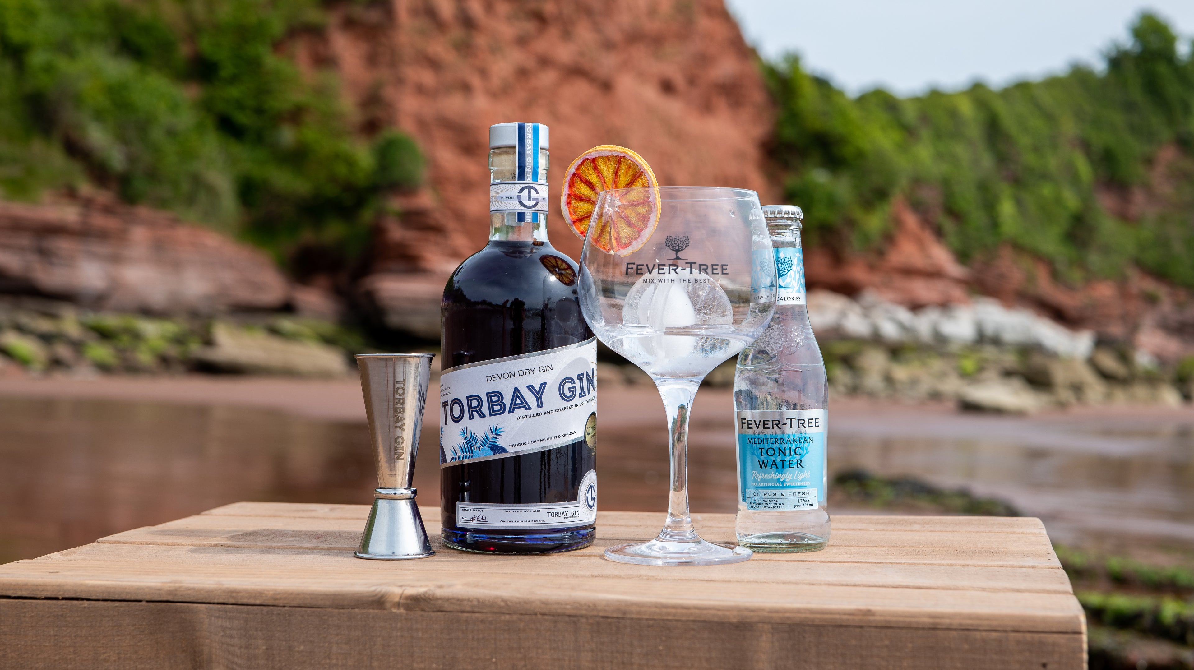 Torbay Gin With Mediterranean Tonic at the beach